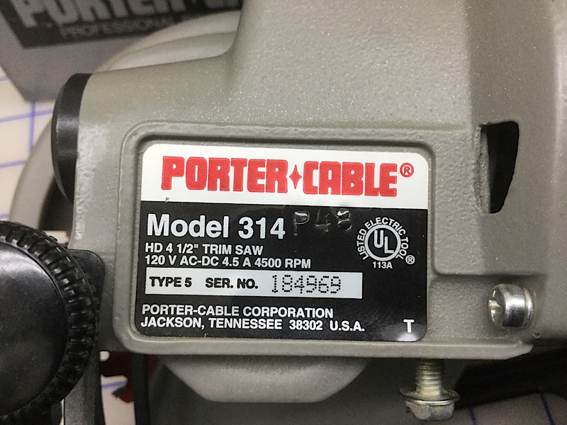 Porter Cable 314 trim saw Sale pending